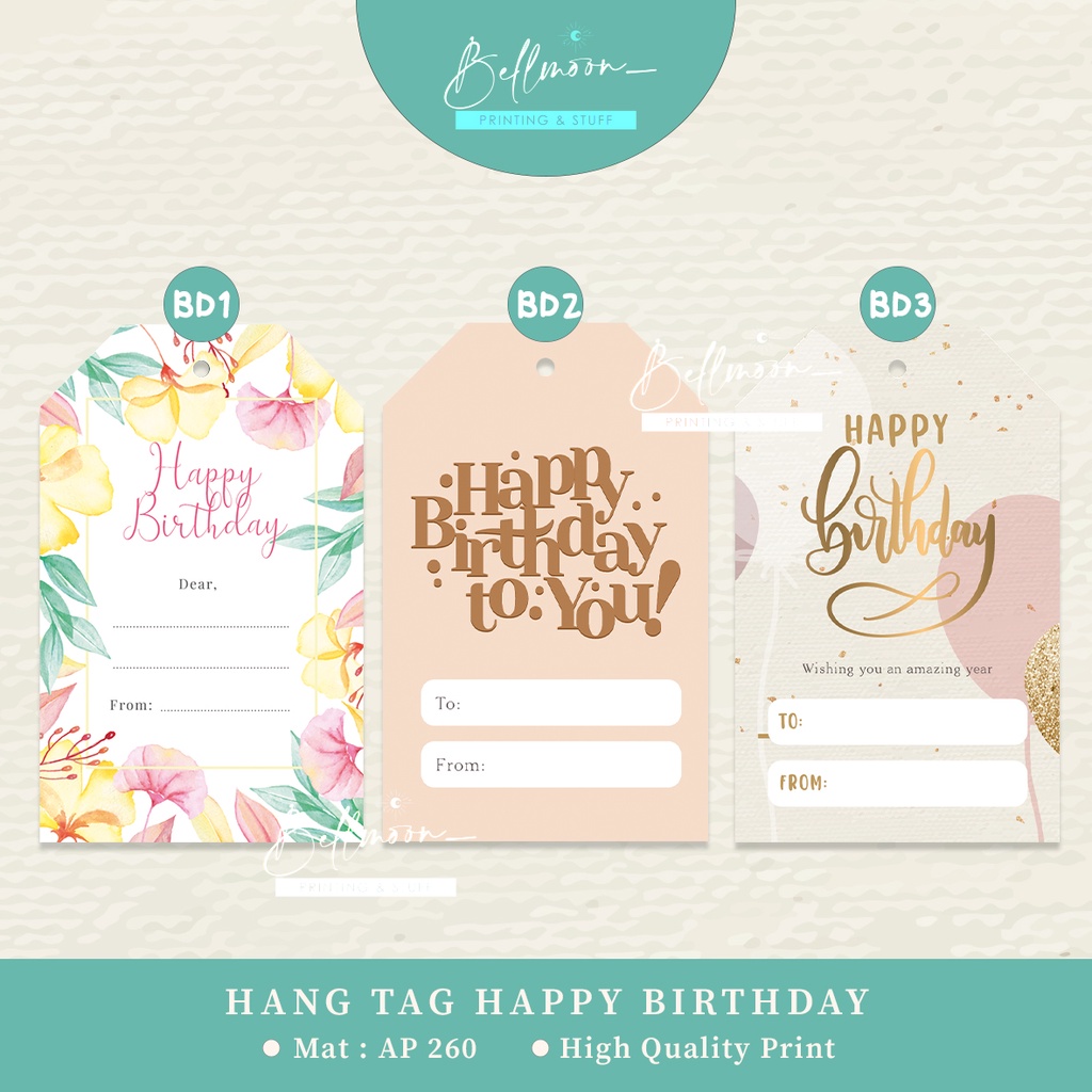 Tag ULANG TAHUN / BIRTHDAY HANG TAG / Ucapan ultah