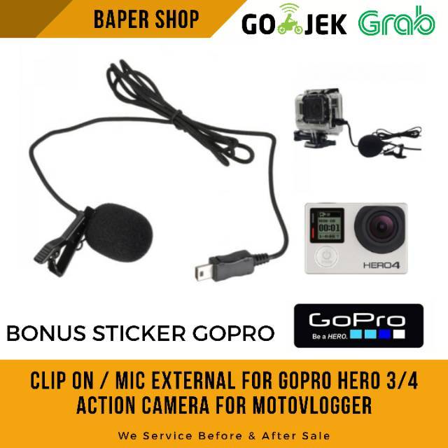 Mic External USB Stereo Microphone For Gopro Hero 3 Dan Hero 4 Gopro 3/