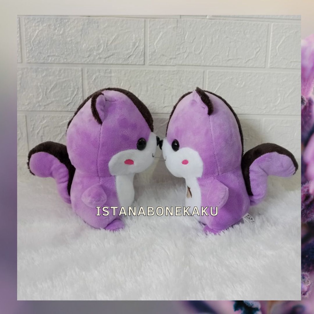 Boneka Tupai Lucu Imut / Mainan Mewah Model Duduk Bahan Yelvo Dijamin Berkualitas Halus Lembut SNI