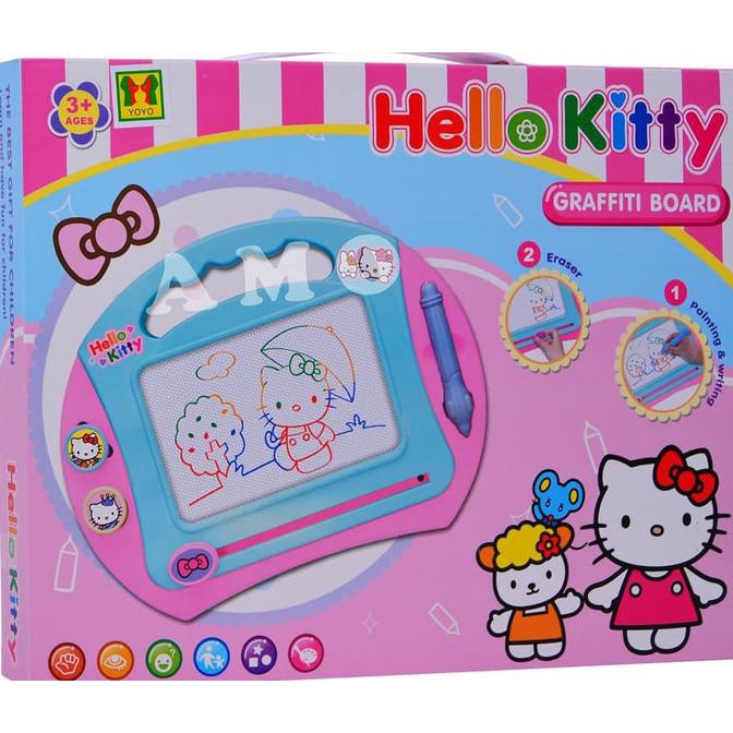 

GRAFFITI BOARD HELLO KITTY MAINAN PAPAN TULIS EDUKATIF