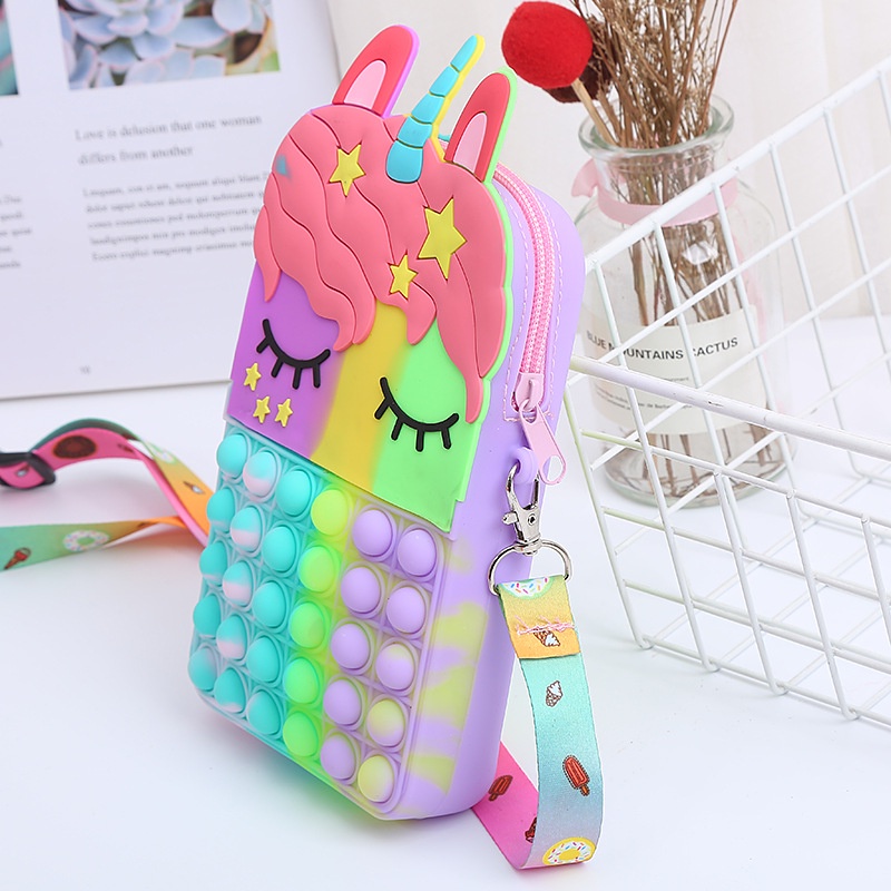 Ready✅Tas Pop It unicorn Bag Wallet Purse/Tas selempang unicorn Sling Bag Crossbody Bag Baby Kids Fashion YEETEE For Kids Children Boys Girls