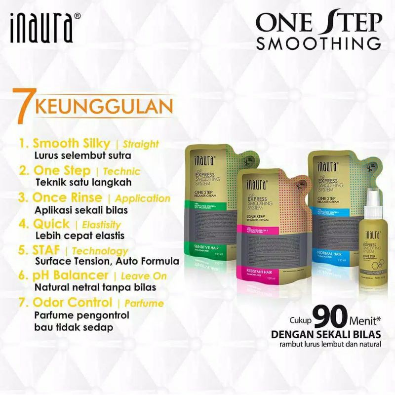 Inaura One Step (750ML) Express Smoothing | Pelurus Rambut Permanen