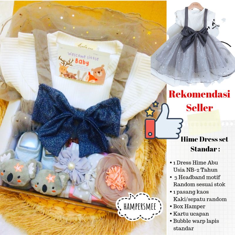 HAMPERSMEE SET PREMIUM - HAMPERS BAYI HAMPERS BABY KADO BAYI BABY GIFT HADIAH KELAHIRAN NEWBORN MURAH HEMPERS BAYI PARCEL BAYI BARU LAHIR-Hime Grey 6m-1th+
