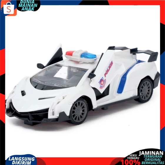 Mobil remote control Polisi Buka Pintu RC Sport car  Mobil Remot kontrol berlampu Mainan Anak Laki Laki