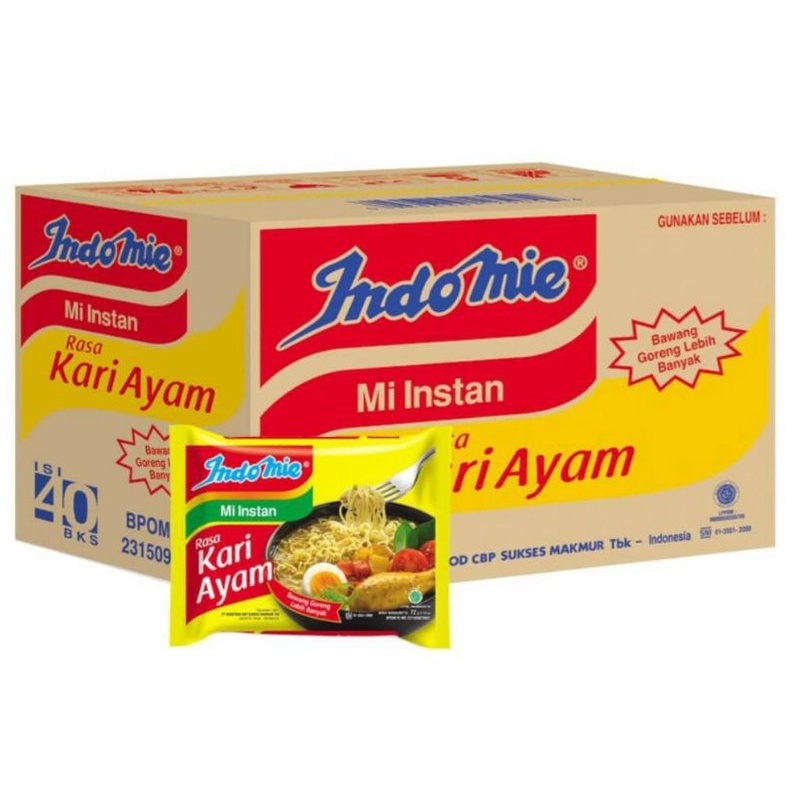 

INDOMIE KARI AYAM 1 dus/ INDOMIE AYAM SPESIAL/ AYAM BAWANG ( isi 40pcs )