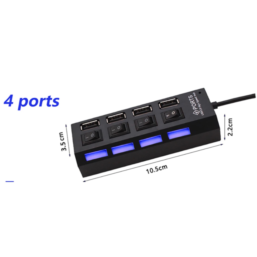 [WAE] USB HUB 4 PORT OUTPUT LAMPU USB 2.0 SAKLAR ON OFF