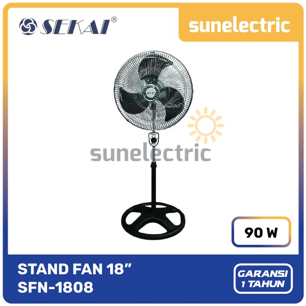Sekai SFN-1808 Kipas Angin Berdiri Tumpu 18 inch / 18" / 45 cm SFN 1808 / SFN1808 - Black