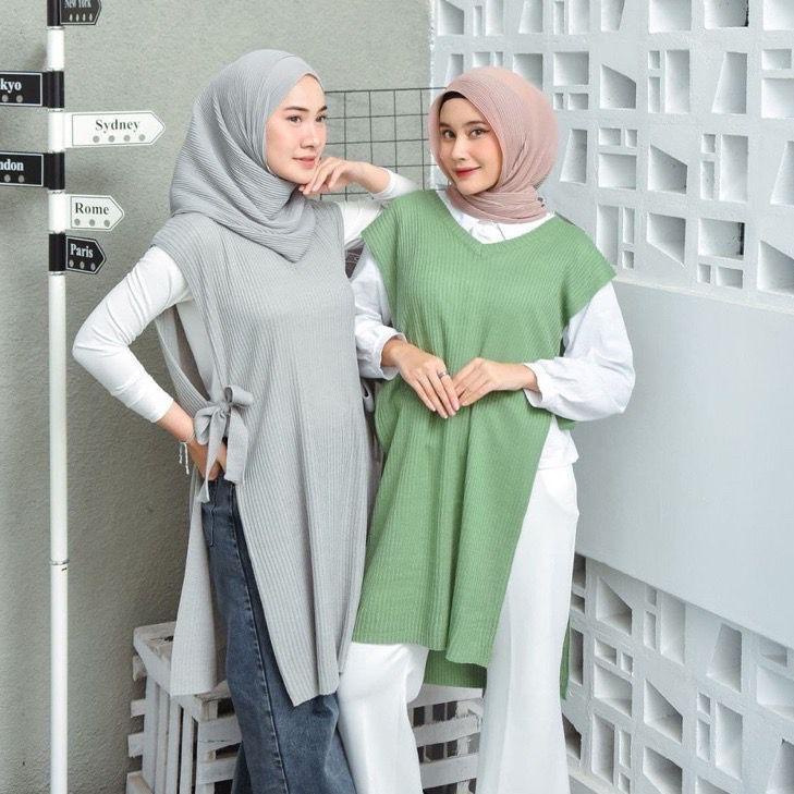 『Original』 Rompi Tali Long Tunik / Vest Premium Rajut Wanita / Rompi Panjang ?