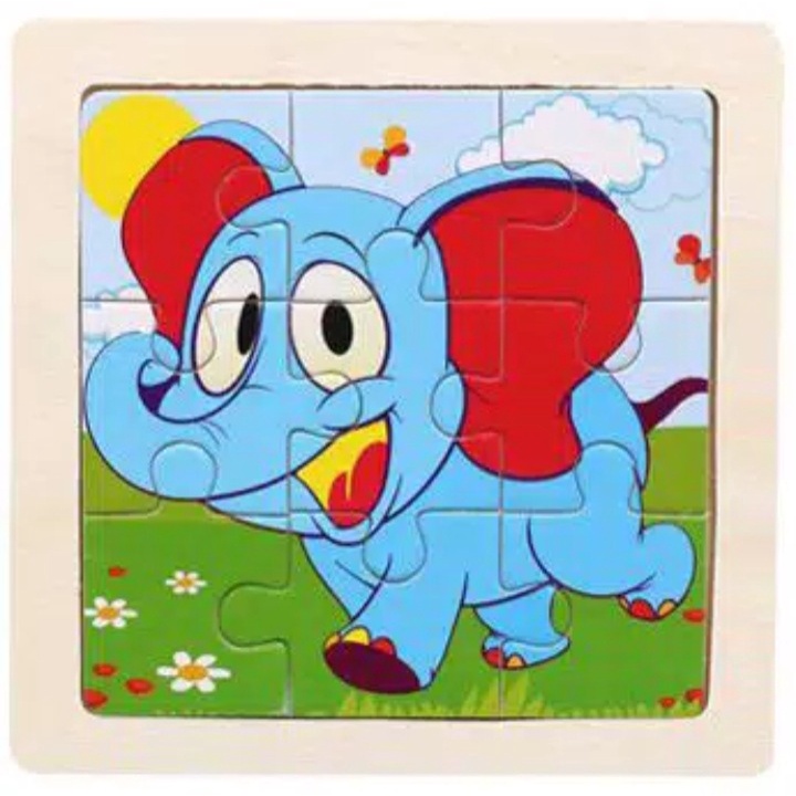 Puzzle Kayu / Jigsaw Puzzle 9 Keping Polos Lucu Puzzle Binatang Hewan PZ-03