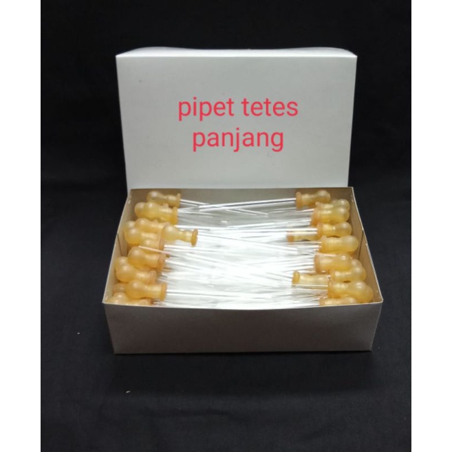 Pipet Tetes Kaca Panjang Dot Kuning / Dot Merah Per BOX isi 100 Pcs