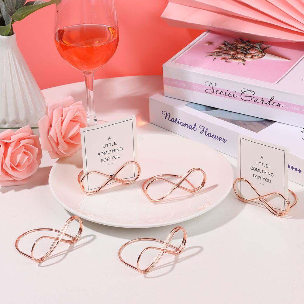 REBUY 1PC Place Card Holder Metal Menu Stand Table Number Holders Name Seating Labels Wedding Clamps Cards Display Stand Business Card Party Anniversary Decoration Desktop Decoration/Multicolor