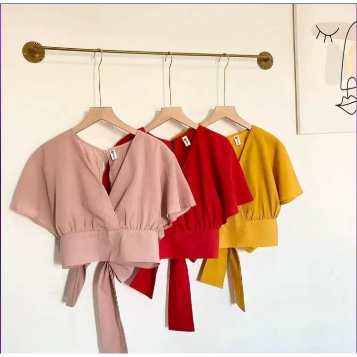 [NURFALESTORE]BOW BACK OUTER ATASAN WANITA TERBARU 2022 KEKINIAN BLOUSE WANITA