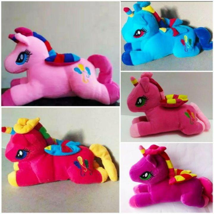 Boneka Kuda Poni Unicorn Lucu - Boneka Mainan Anak Perempuan - Boneka Kudaponi Unicorn Baring