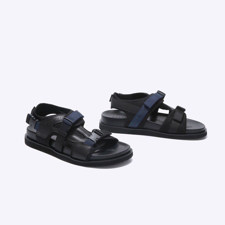 SANDAL KULIT EVERBEST PRIA ORIGINAL SLINGBACK CASUAL ASLI HITAM EM35