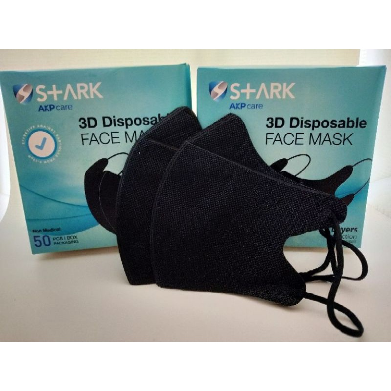 Masker Duckbil duckbill garis face mask hitam putih abu isi 50pcs