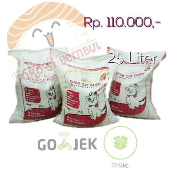 Harga Promo Pasir Kucing Gumpal Royal Cat Sand Bentonite 25 Liter