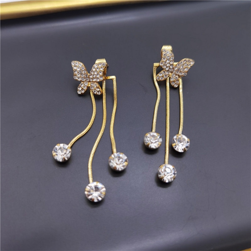 Anting Rumbai Panjang Desain Kupu-Kupu Untuk Wanita Butterfly