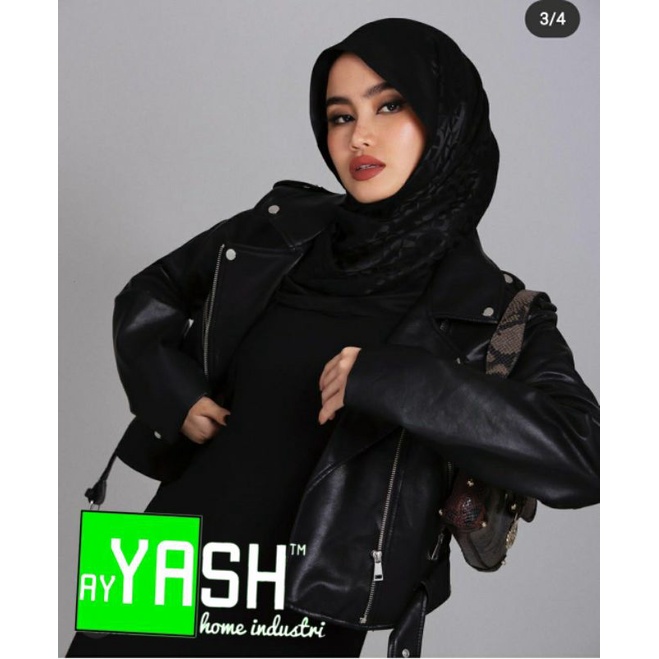 [BISA COD] Jaket Semi Kulit Wanita Crop Black Slimfit /Leather Premium