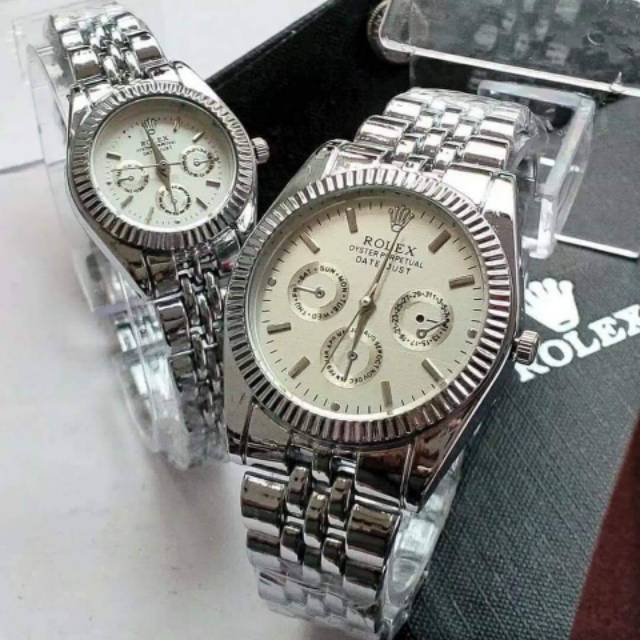 Rol3x jam tangan pasangan / couple / jam cewek / jam cowok / jam murah zellshop free box jam