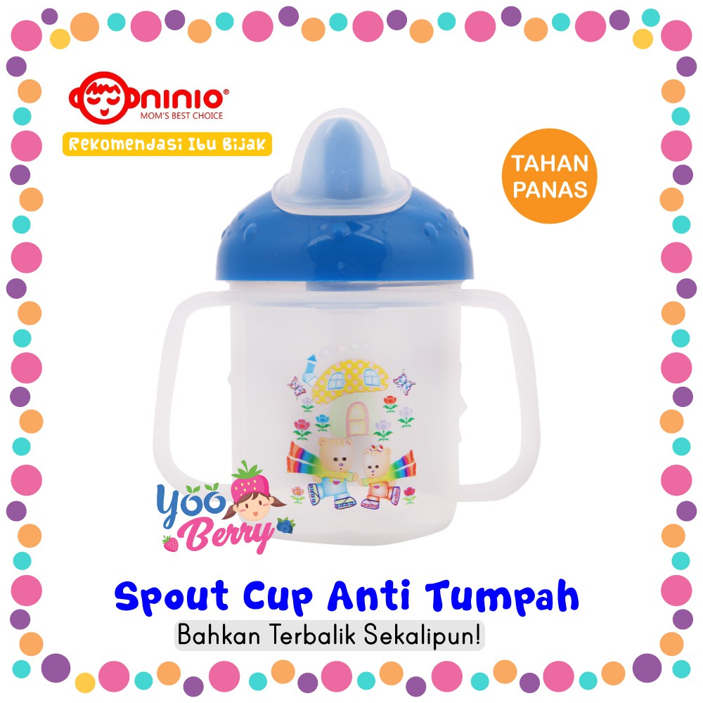 Ninio Training Spout Cup Gelas Minum Bayi Anti Tumpah Tahan Panas Berry Mart