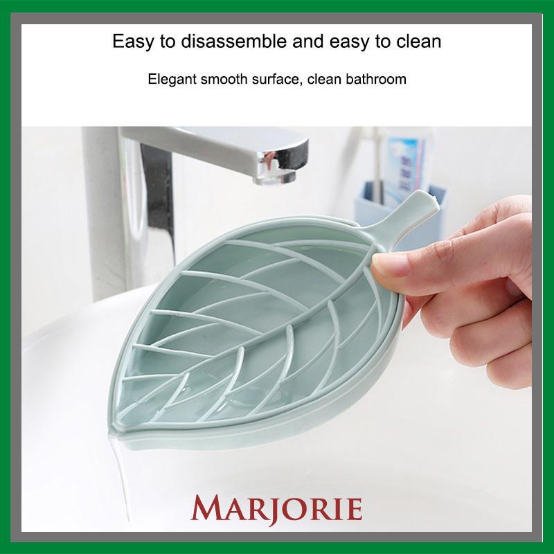 Kotak Sabun Daun Kreatif Kamar Mandi Gratis Punch Suction Cup Toilet Drain Soap Rack-MJD