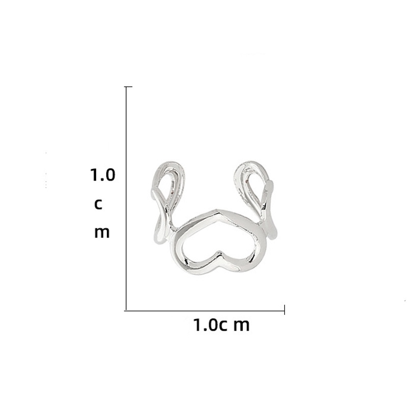 2021 Love No Pierced Ear Bone Clip Temperament Net Red Korean Ear Clip Female Simple Wild Personality Earrings Sweet Heart Jewelry