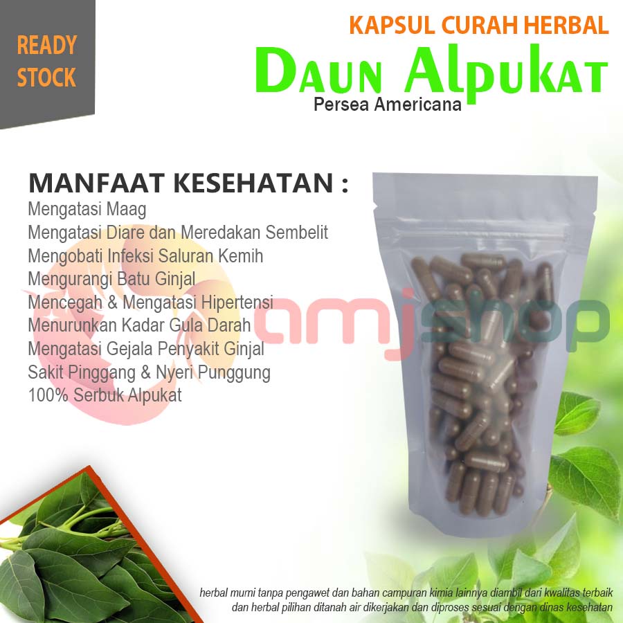 

KAPSUL CURAH HERBAL DAUN ALPUKAT Mengatasi Sariawan Maag Diare Sembelit Menghitamkan Rambut