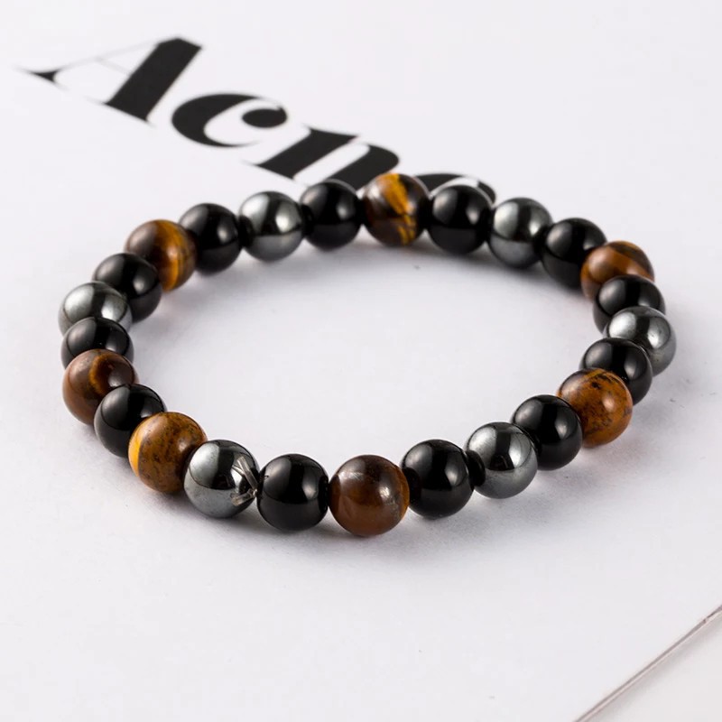 Hematite Batu Alam Tiger Eye Stone Gelang