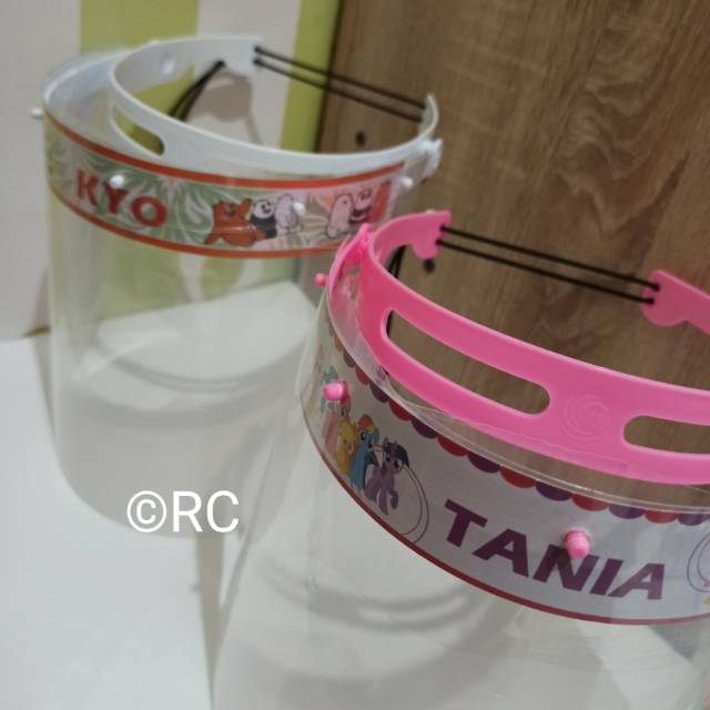 Face Shield custom gambar & nama anak / Little pony