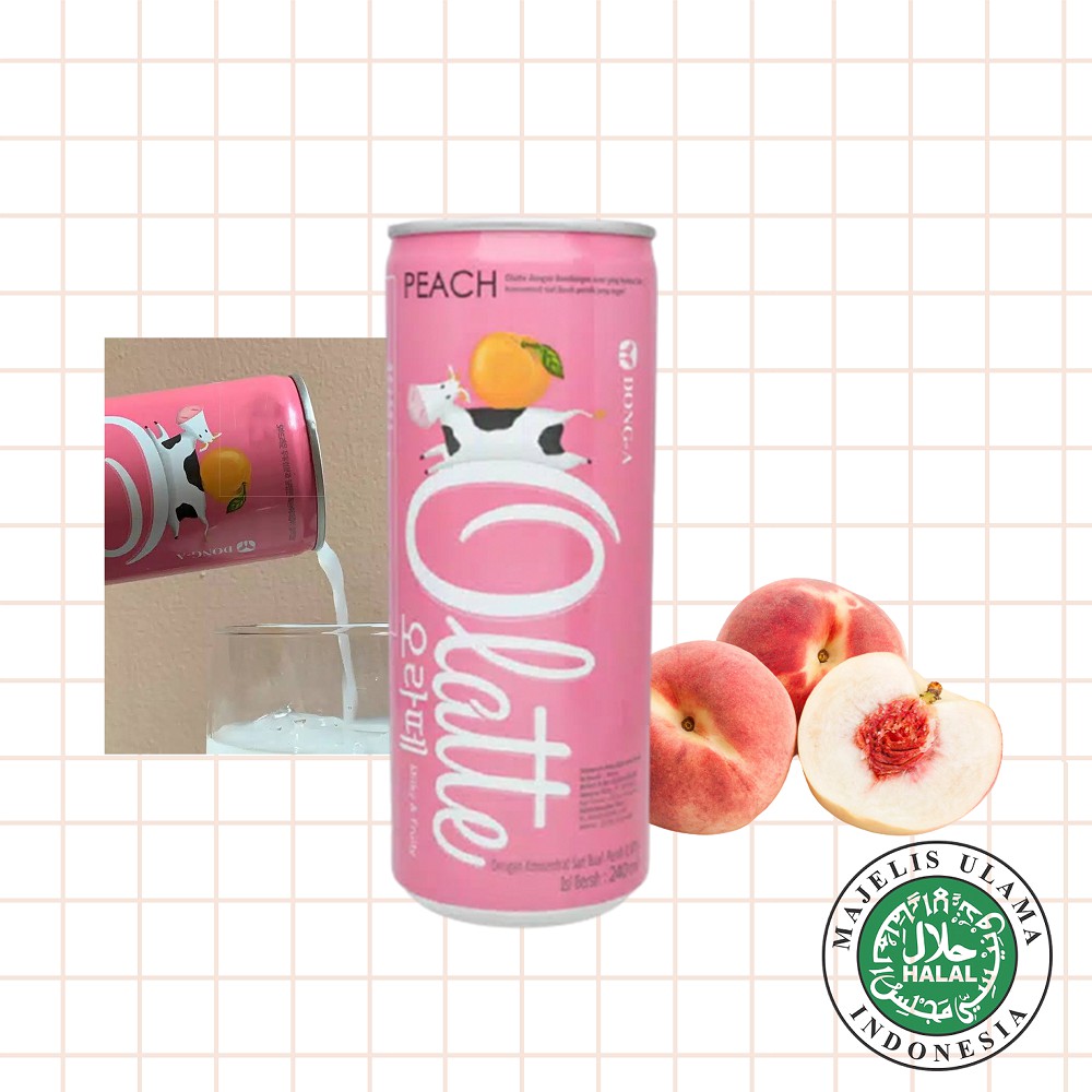 

DONG-A OLATTE - PEACH - Milky and Fruity Drink 240 ML / MINUMAN SUSU RASA BUAH PEACH