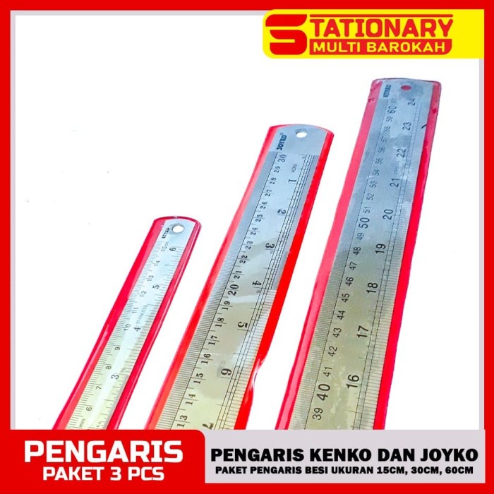 

Bagus Ruler Stainless / Penggaris Besi 15 Cm / 30 Cm / 60 Cm ( 3Pcs) Gilaa!!!