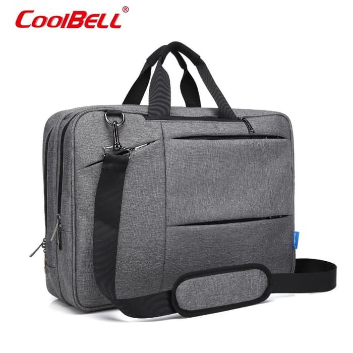 COOLBELL 17.3 CONVERTIBLE BACKPACK MESSENGER SHOULDER LAPTOP BAG - GREY