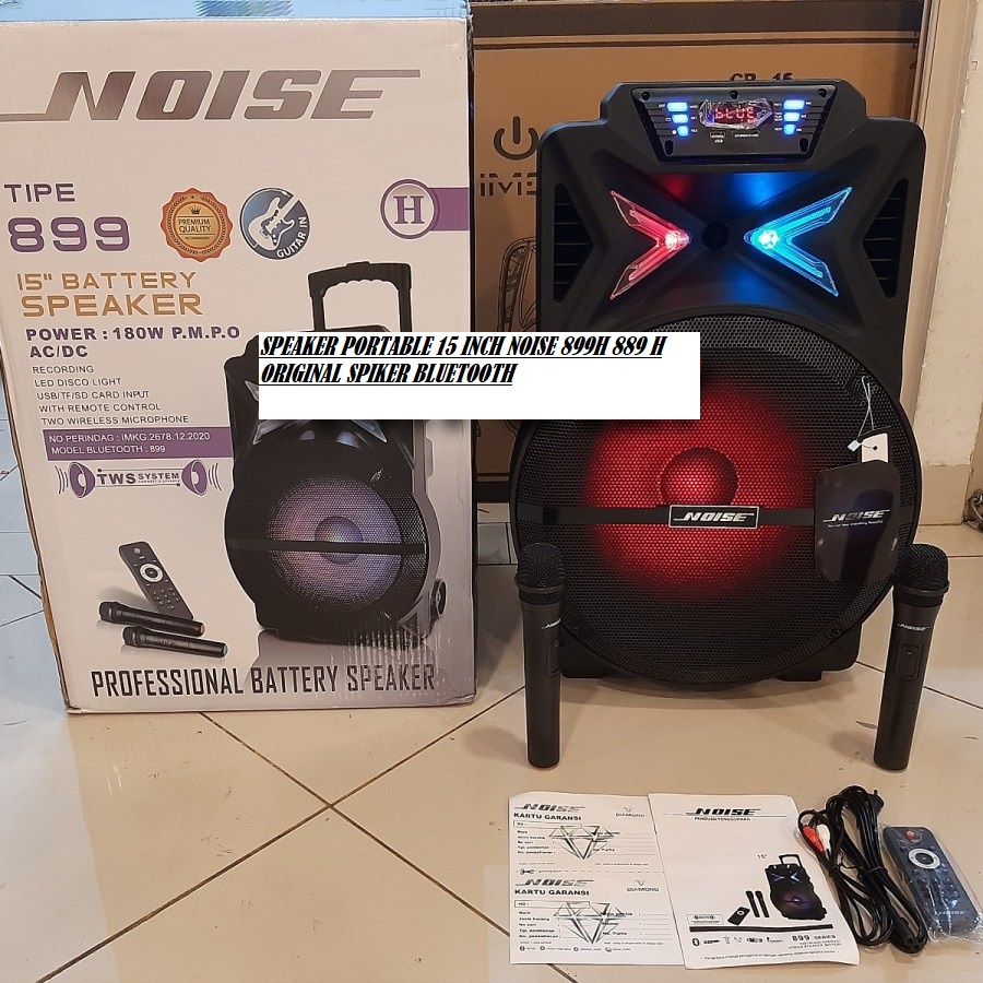 SPEAKER PORTABLE 15 INCH NOISE 899H 889 H ORIGINAL SPIKER BLUETOOTH
