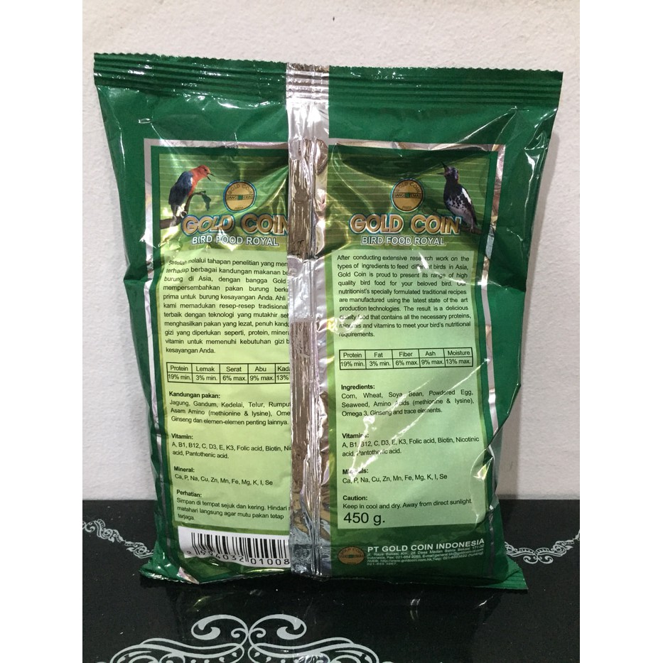 Eksklusif Gold Coin Hijau Rumput Laut Pakan Burung Makanan