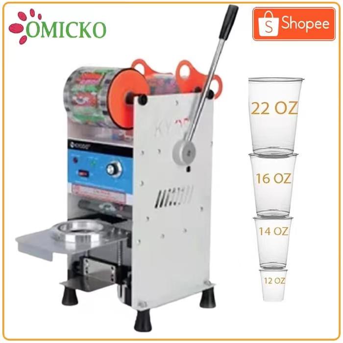 Cup Sealer Mesin Press Gelas Plastik Omicko C39 Sealing Machine 22 Oz 700ml Tutup Gelas Minuman Plastik