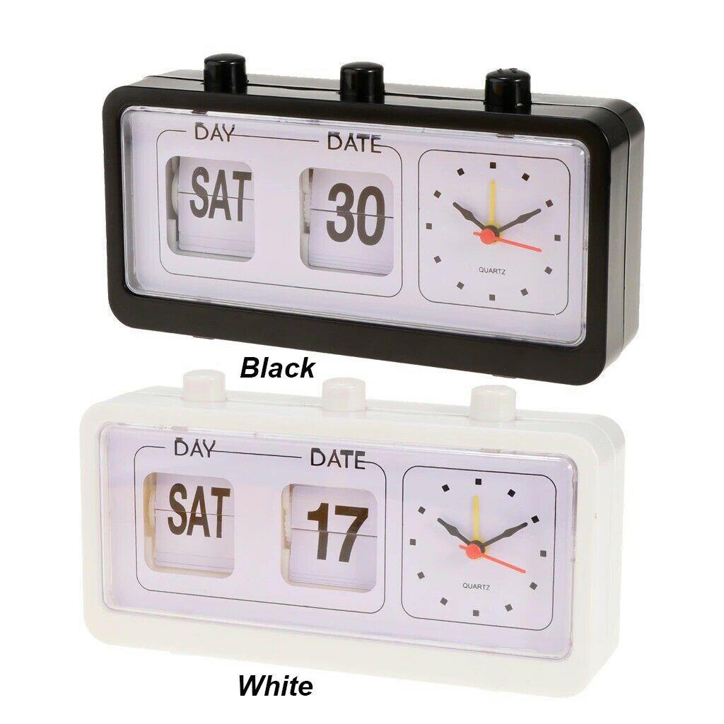 R-flower Date Time Display Clock Gaya Vintage Hadiah Bisnis Jam Weker Rumah