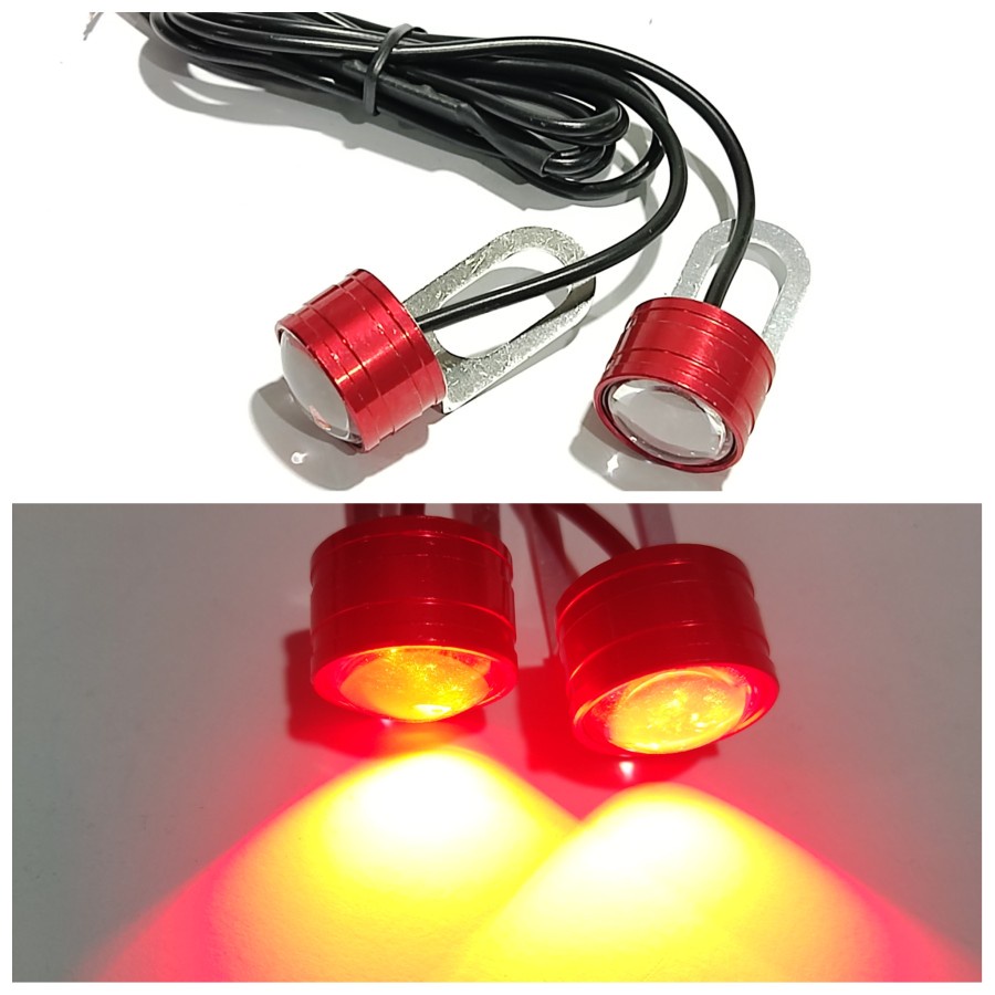 LAMPU  MATA ELANG STROBO EAGLE EYE FLASH STROBO KEDIP 3 LED DENGAN BREKET 2PCS