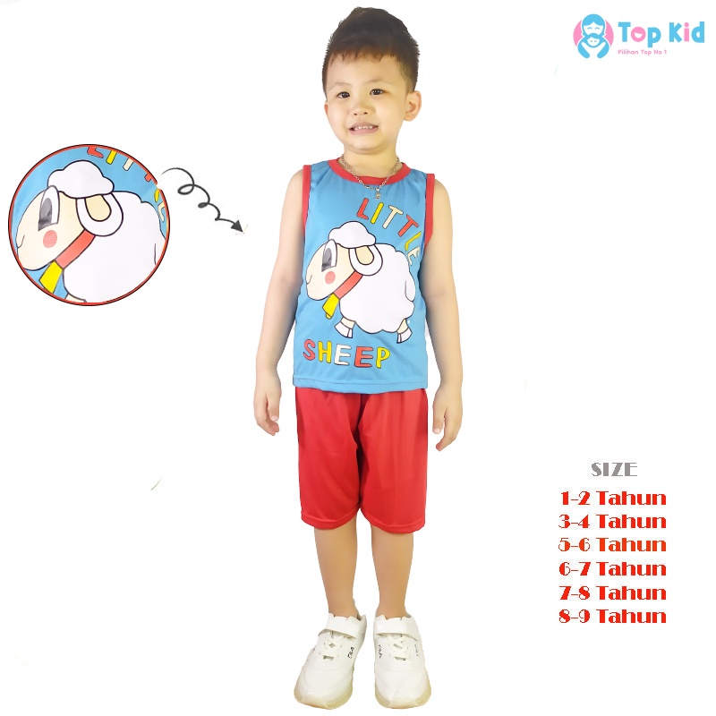 Paket Grosir Setelan Singlet Anak Isi 3 Pcs Motif Random