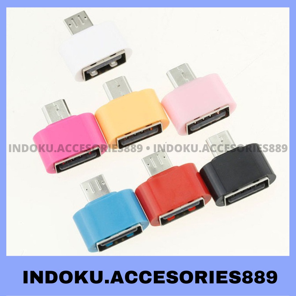 OTG MINI Mirco USB Sambungan port konektor NON KABEL USB Female to Micro USB warna warni