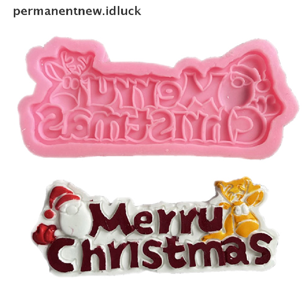 1 Pc Cetakan Kue / Coklat Bahan Silikon Desain Alfabet Natal