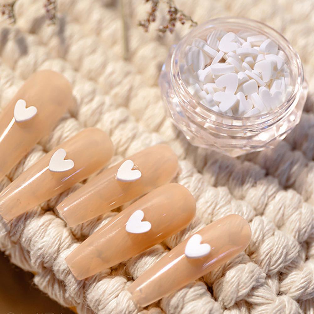 Mxbeauty Dekorasi Nail Art 3D Banyak Gaya Clay Lembut Manikur Mutiara Putih