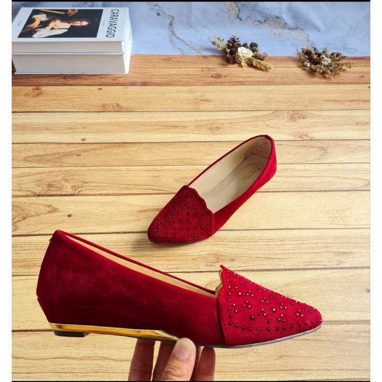 ABBUSHOES  Js 09 Sepatu Kerja Model Wedges Untuk Wanita 3cm