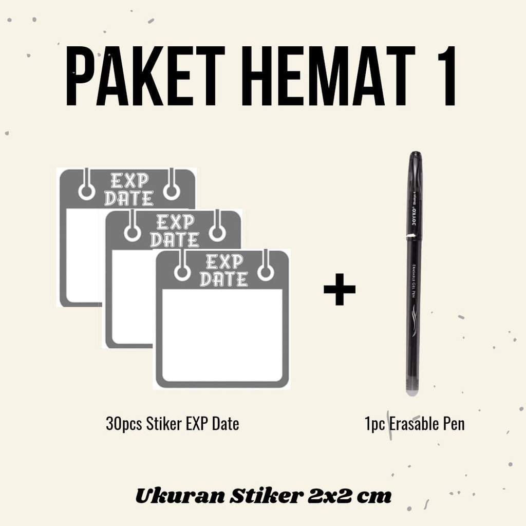 

Paket Hemat Stiker EXP Date 30pcs dan Erasable Pen 1pc, Stiker expired date, kadaluarsa, best before