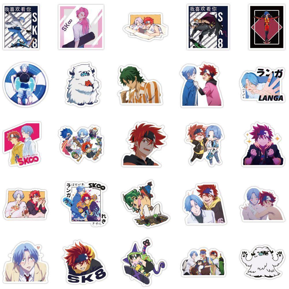 [Elegan] Sk8 the Anime Stiker Decal 50Pcs Koper DIY Dekorasi Ponsel Stiker Mainan Anak Notebook Dekorasi PVC Stiker Skateboard Dekorasi Tahan Air Sticker