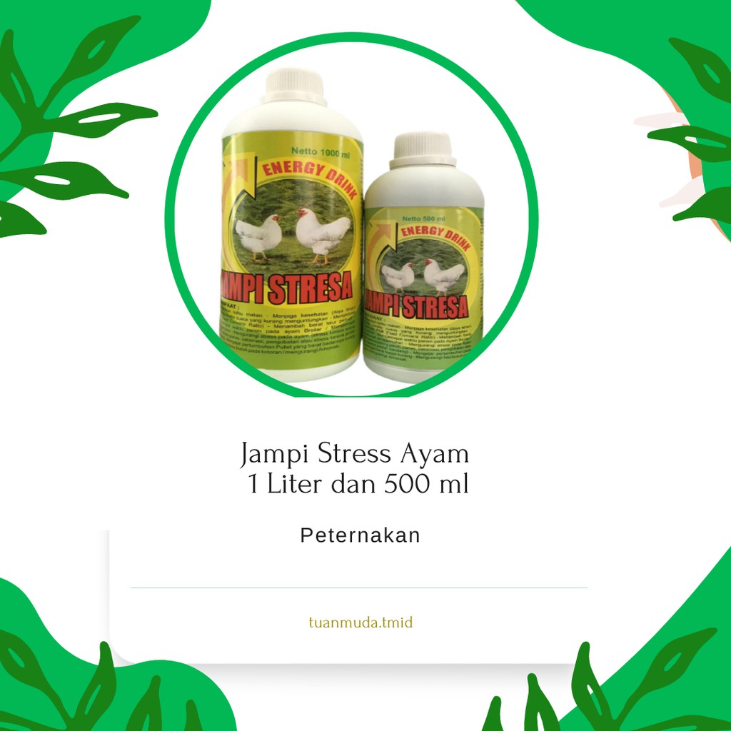 Jampi Stress Ayam Kemasan 1L - Penambah Nafsu Makan dan Energi pada Ayam Pedaging / Bebek Pedaging