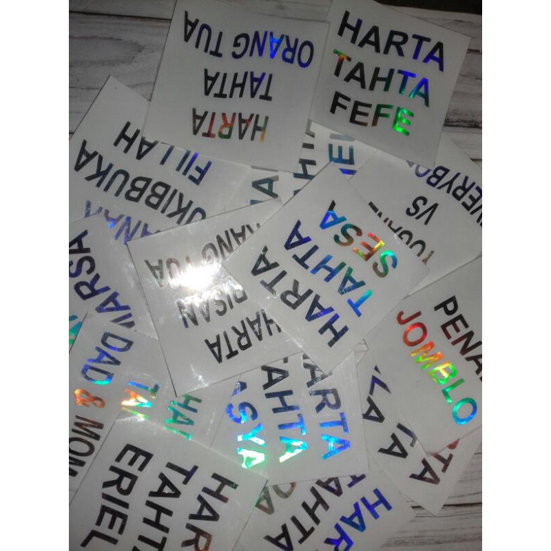 

stiker TERMURAH HOLOGRAM VIRAL HARTA TAHTA....