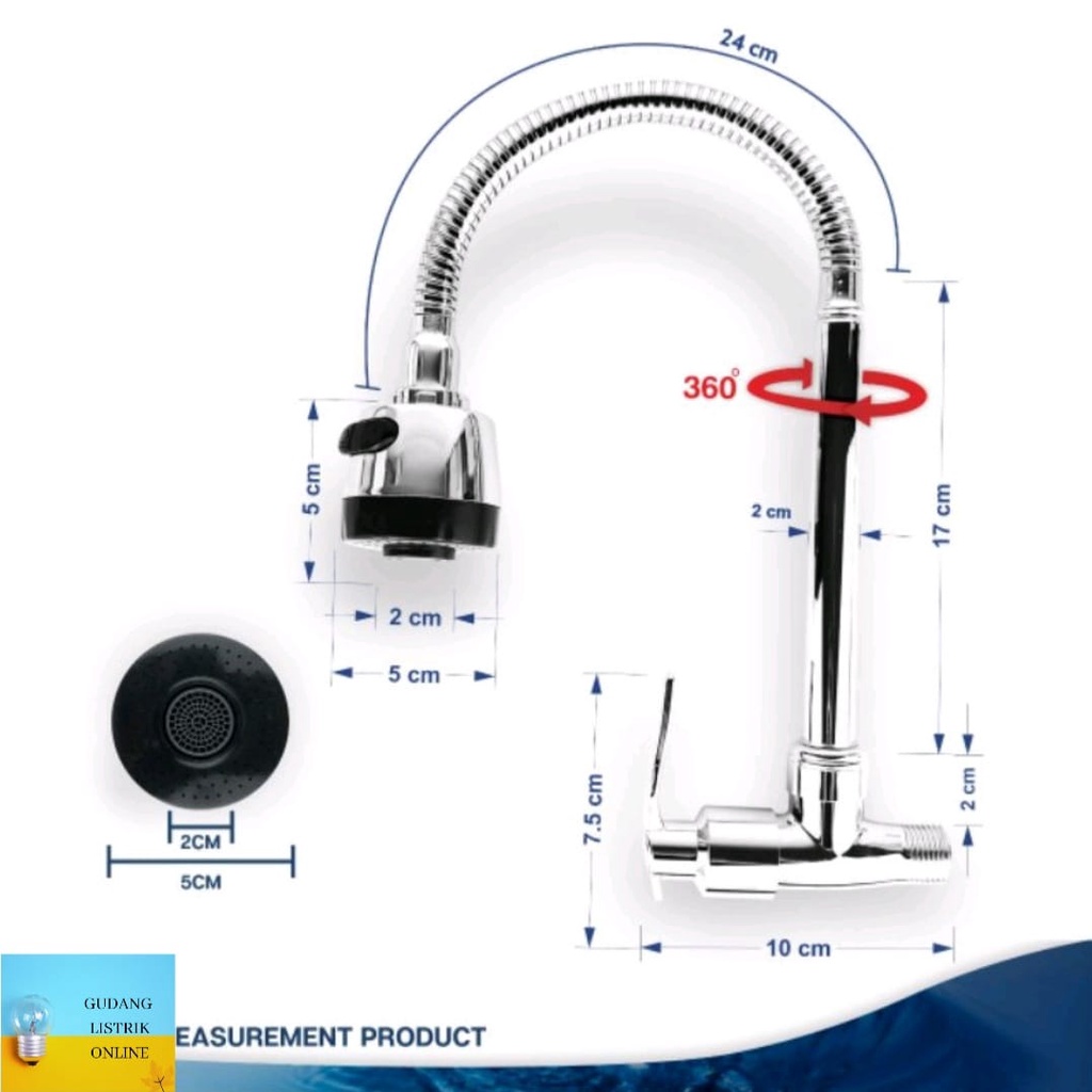 Kran air Angsa Fleksibel Minimalis Engkol Murah 8820 F4/ Keran Air sink Cuci Piring Dapur 2in1