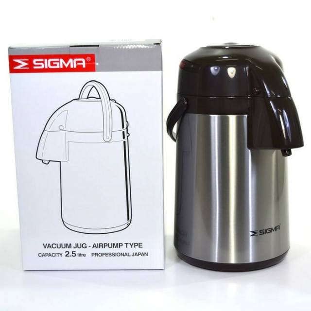 Termos Air Panas Sigma - Vacuum AirPot - Termos Pencet Stainless 2.5lt