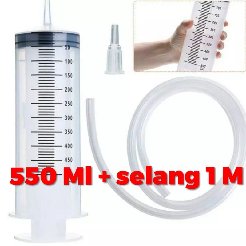 Spuit syringe jumbo 500Ml 550 cc suntikan mainan tanpa jarum selang suntikan 500 ml  jumbo besar large spoit bukan cosmomed spoit selang suntikan bukan 100ml 200cc 300cc 50ml 10ml 20ml 60ml