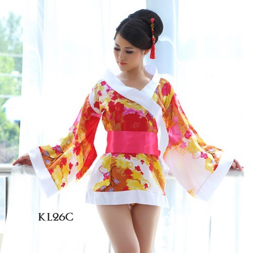 [PRODUK FAVORIT] KIMONO JEPANG BAJU KIMONO WANITA PIYAMA KIMONO PUTIH SABUK PINK KL26C